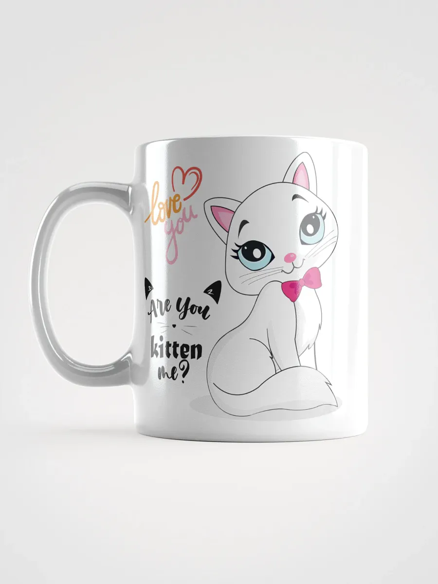 White Glossy Mug Cute Kitten product image (6)