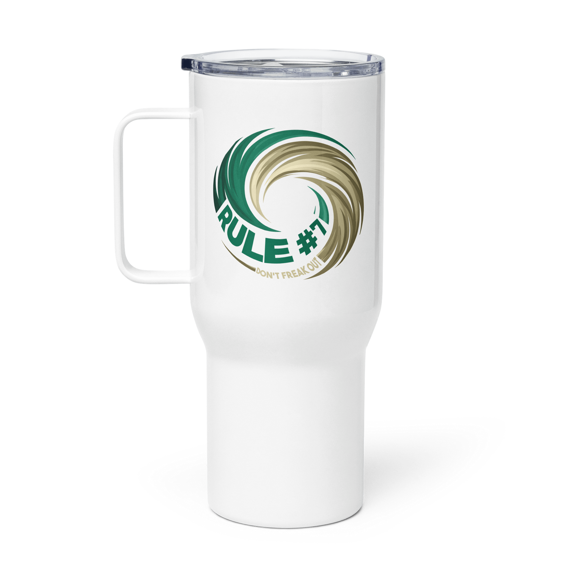 Rule #7 Stainless Steel Travel Mug Green and Gold product image (1)
