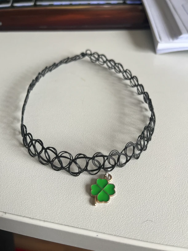 🍀 Handmade Irish Good Luck Choker with Four Leaf Clover Charm product image (4)