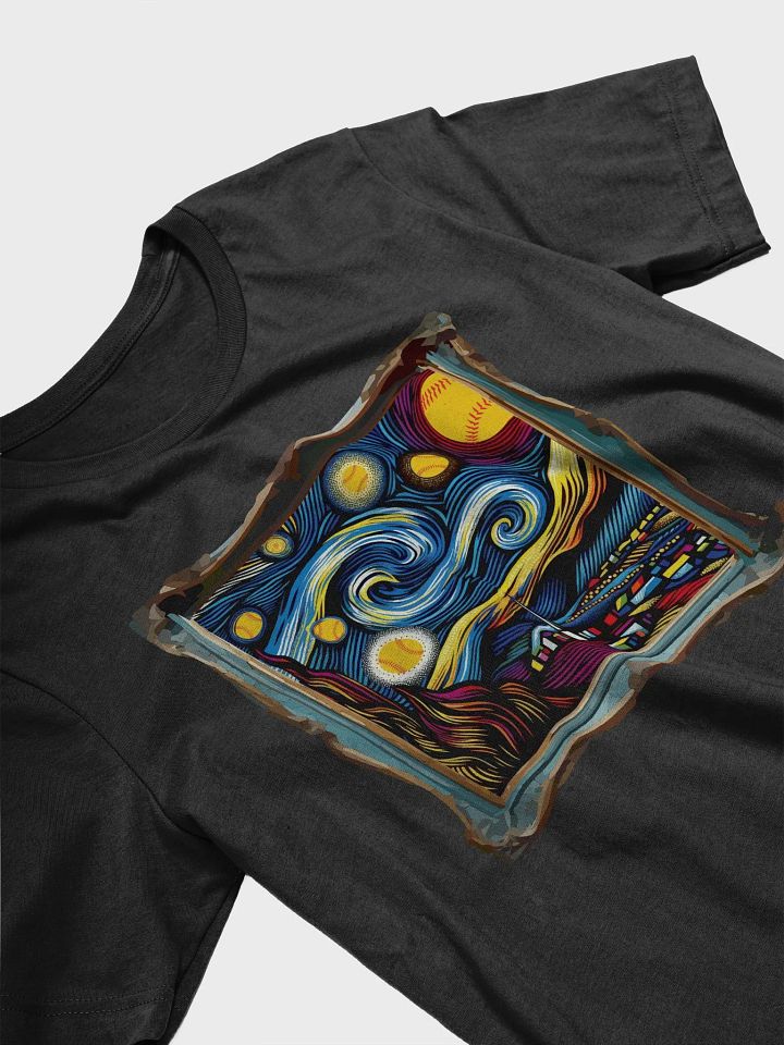 A Softball Starry Night Vincent Van Gogh T-Shirt product image (2)