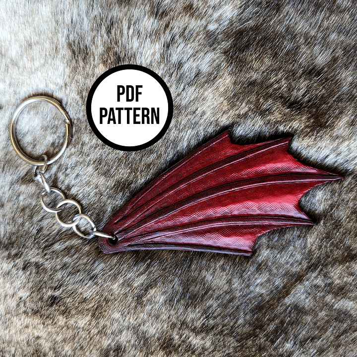 Dragon Wing Leather Keychain PDF Pattern product image (2)