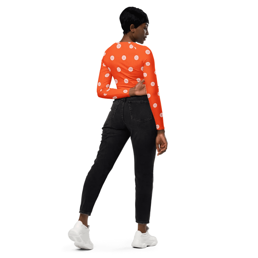 Bold Orange Crop Top with White Star Pattern product image (11)
