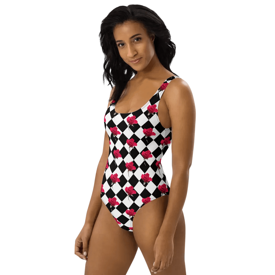 Rosy one-piece {black and white} product image (5)