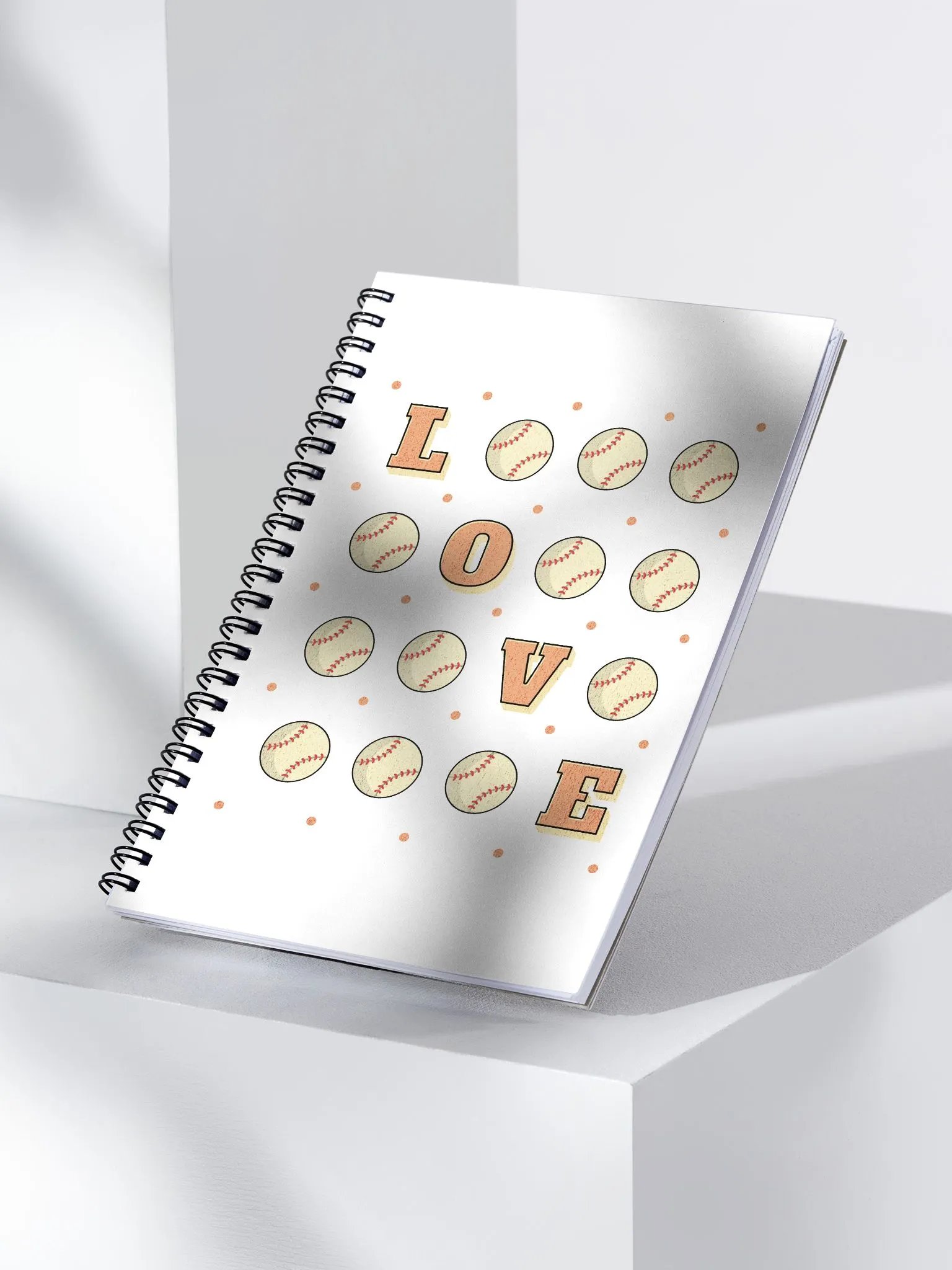 Love Baseball Square Letters Spiral Notebook product image (2)
