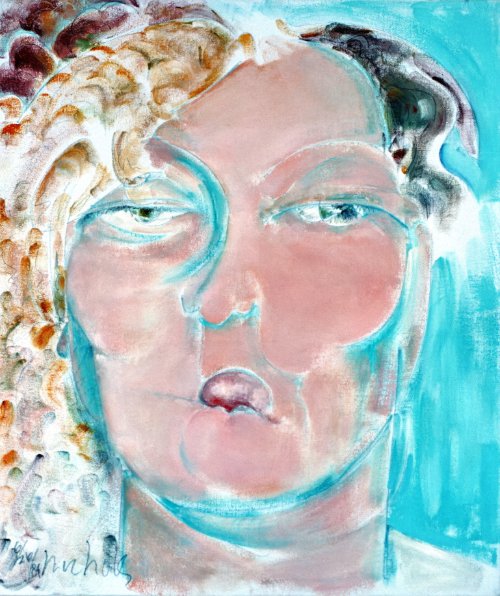 Head of a Woman II (1984) on canvas (11" x 14") product image (1)