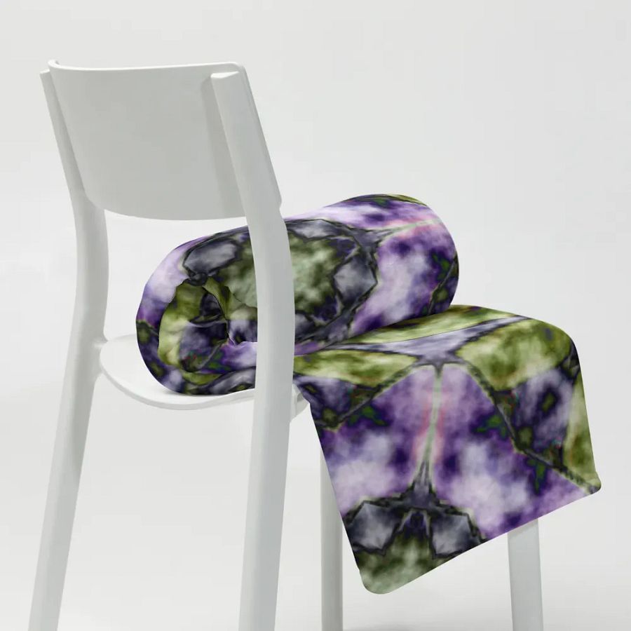 Bohemian 6 Pointed Madala Green and Purple/ Throw Blanket by Allcolor product image (11)