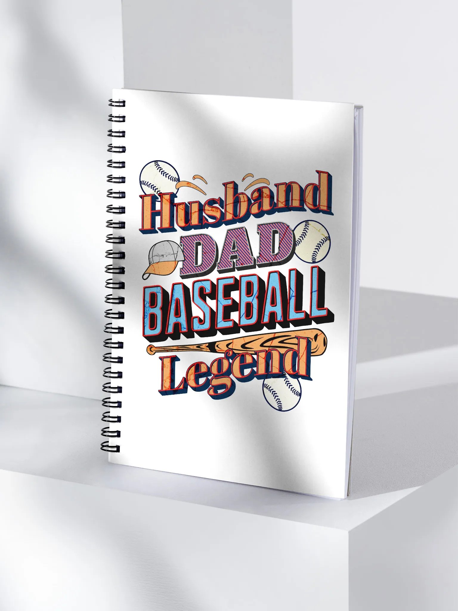 Husband Dad Baseball Legend Spiral Notebook product image (1)