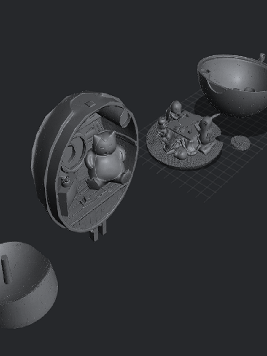 3D Printed Pokeball Diorama product image (2)