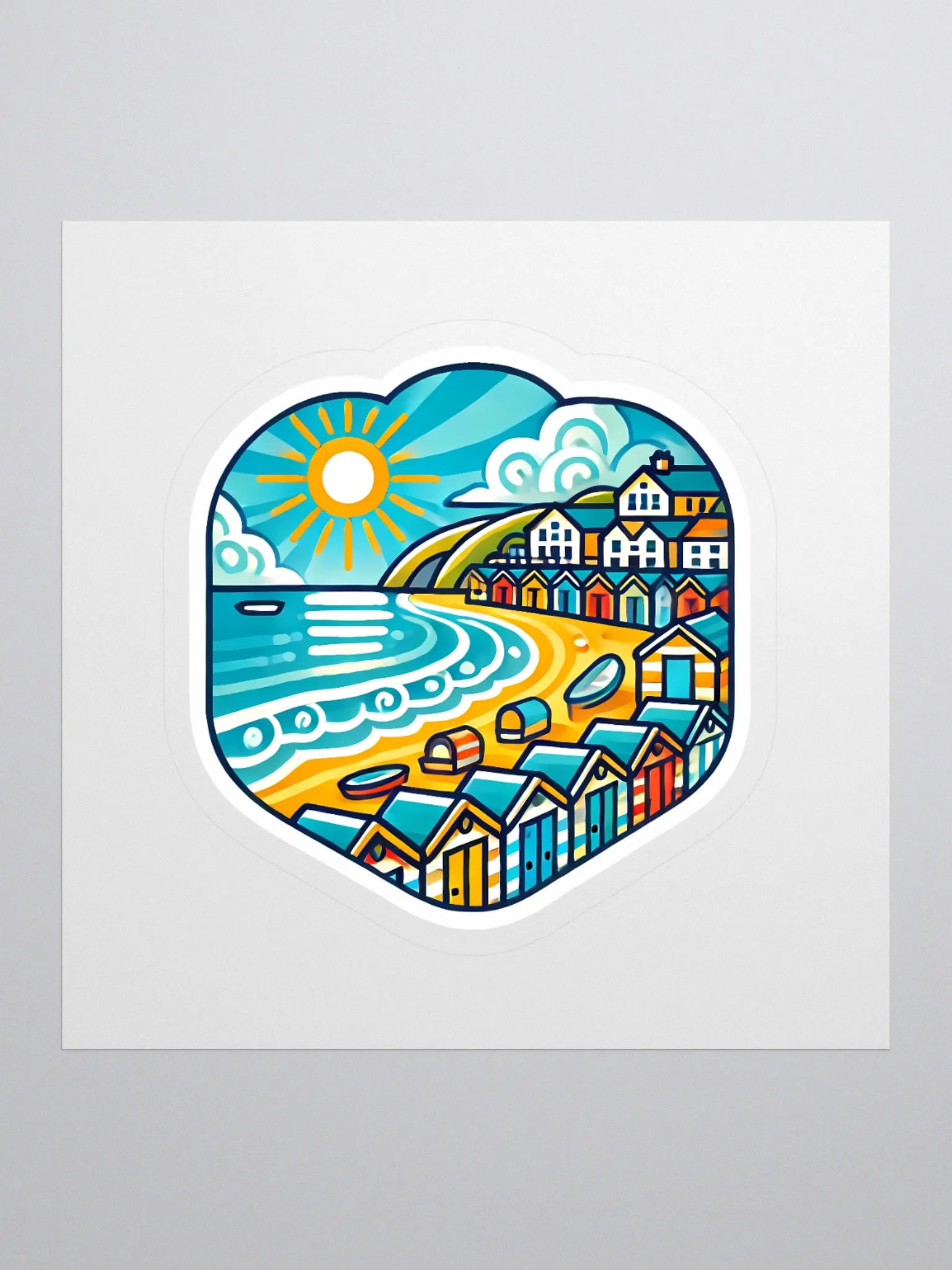 Sunset Coastline Kiss Cut Stickers product image (1)