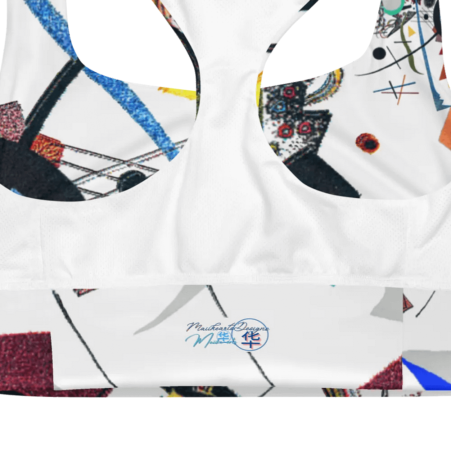 Abstract Lithographic Pattern Design Longline Sports Bra - V1 product image (10)