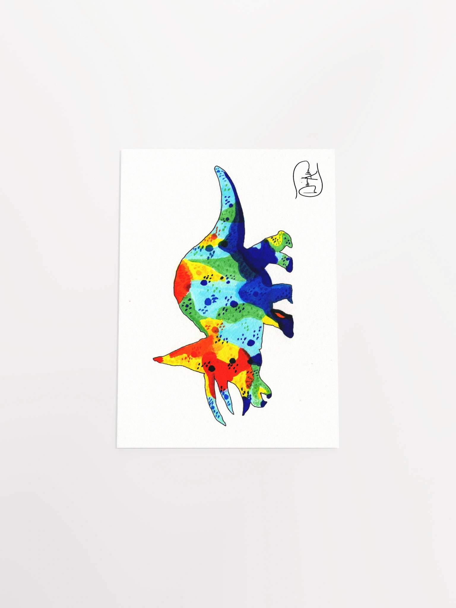 Trusty Triceratops Watercolour Print product image (4)