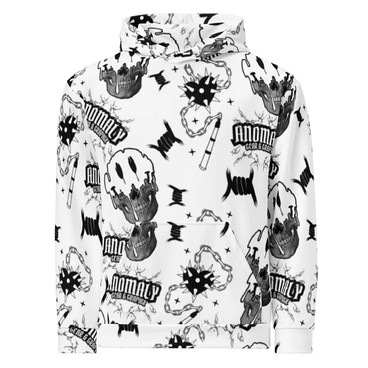 Anomaly All Over Unisex White Hoodie product image (1)