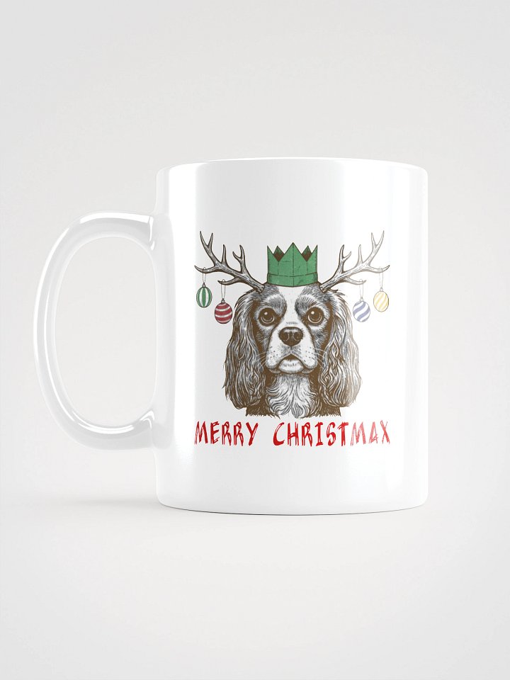 White Glossy Mug with Merry ChristMax Line Art product image (1)
