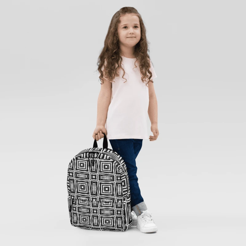 Abstract Monochrome Repeating Pattern Back Pack product image (23)