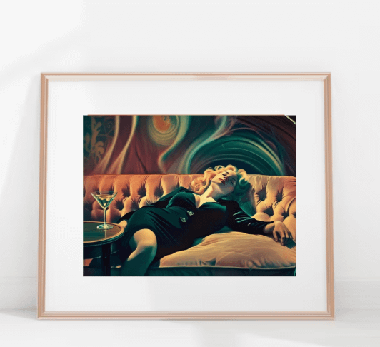 Woman on Couch with Martini Wall Art product image (1)