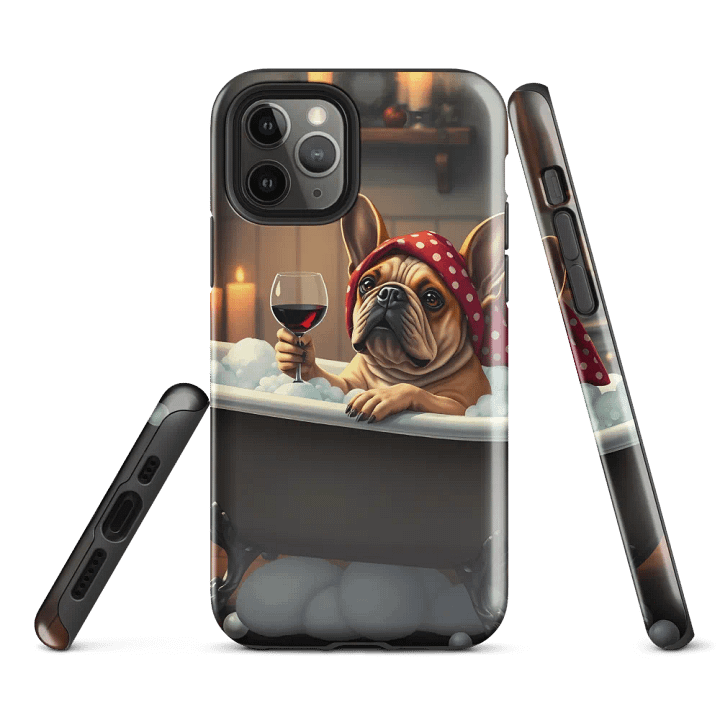 French Bulldog having a bath iPhone® Tough Case product image (3)