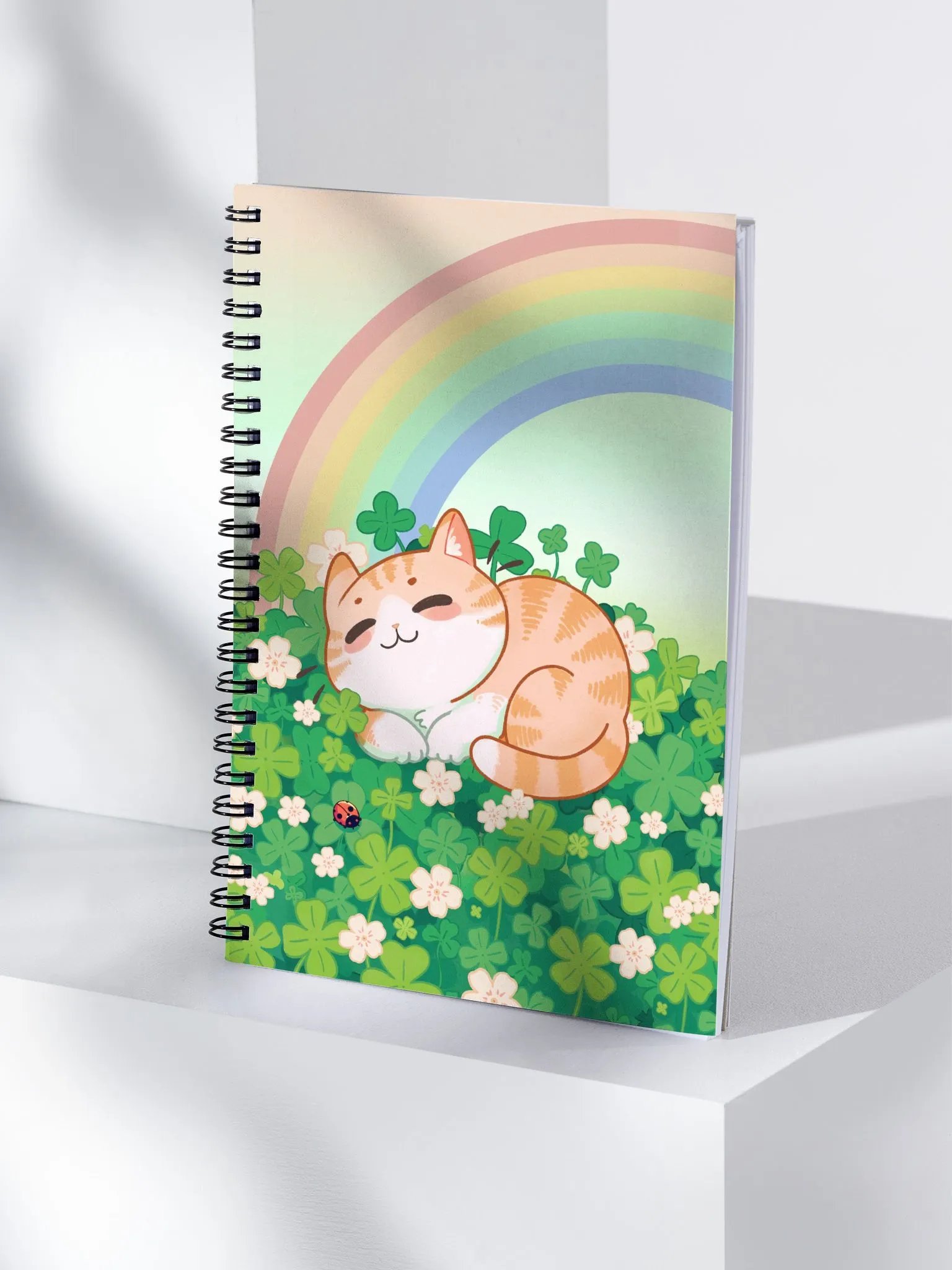 Lucky cat St. Patrick Irish charm - spiral notebook product image (1)