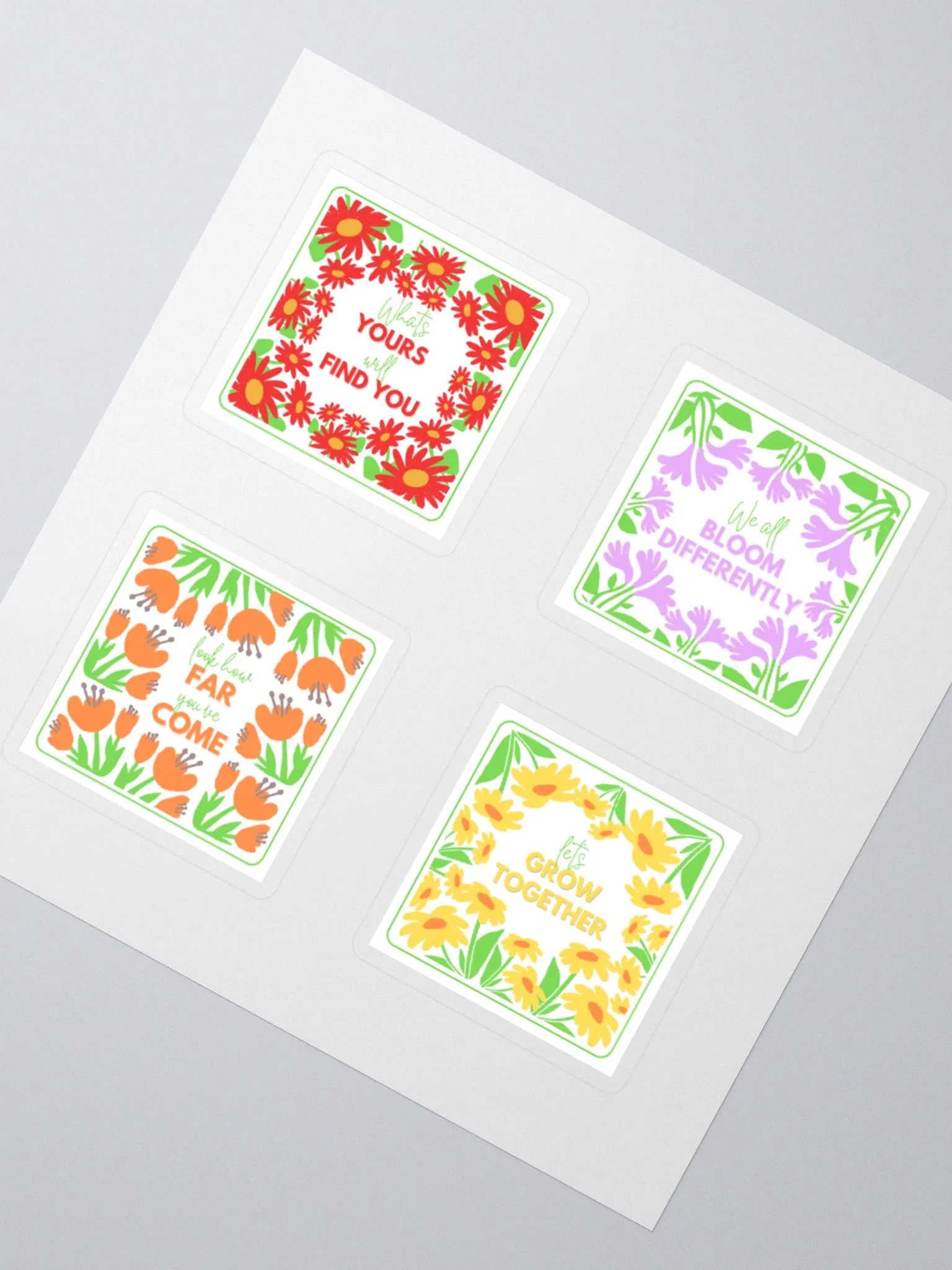 Floral Affirmation Kiss Cut Sticker Set product image (4)