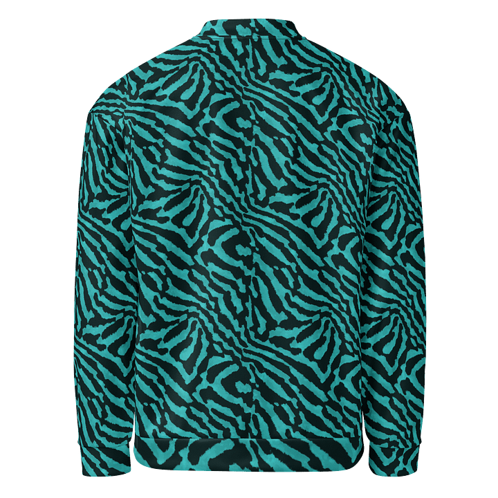 Teal Zebra Bomber Jacket product image (2)