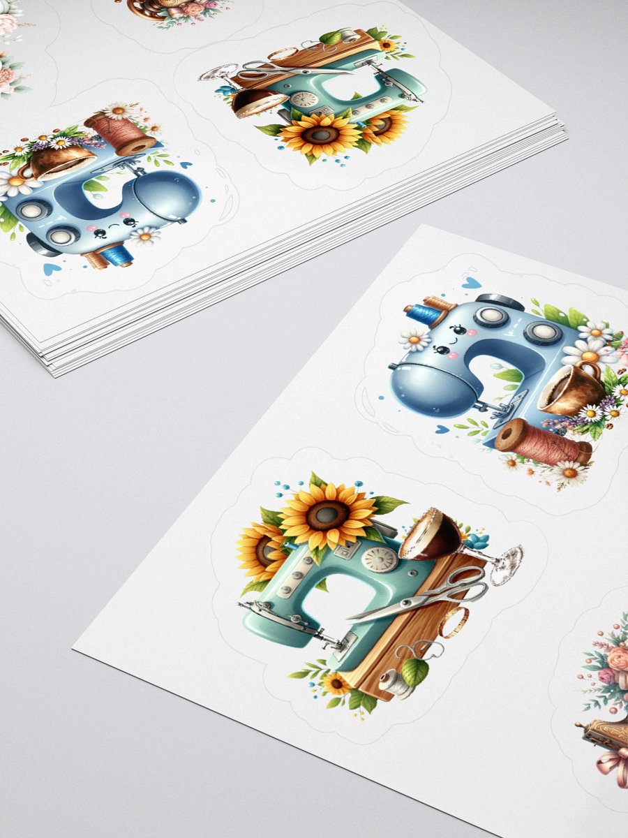 Whimsical Sewing Machine Kiss Cut Stickers Set product image (10)