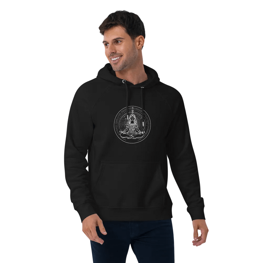 [Meditation 2 - White] - Unisex Eco Raglan Hoodie product image (6)