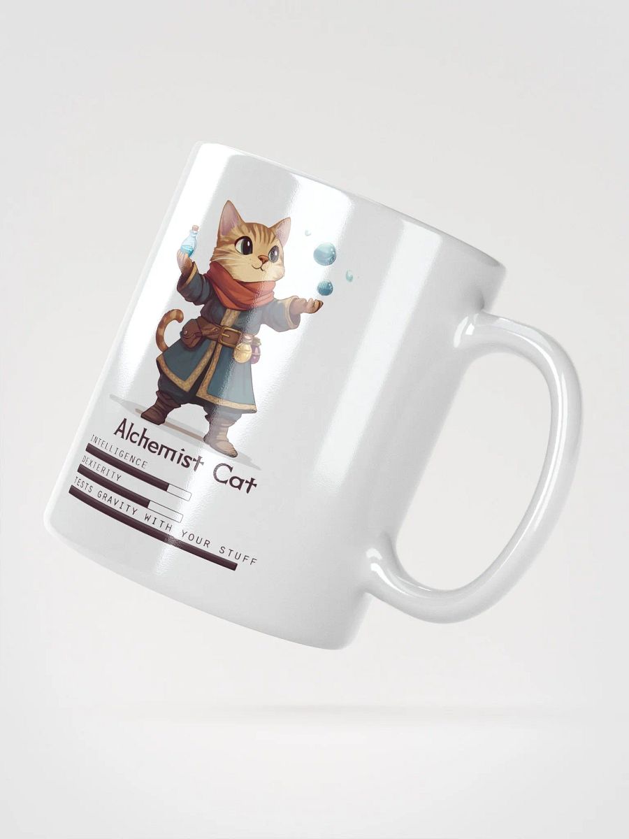 RPG Alchemist Cat white ceramic mug 11oz 15oz 20oz for gamers and cat lovers product image (2)
