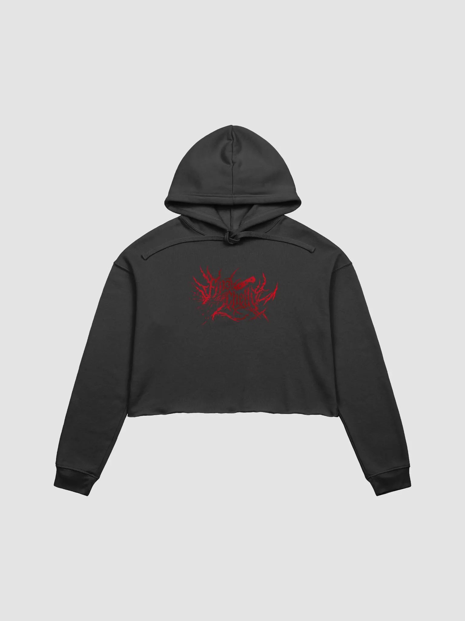 Keep It Metal Red Logo Womens Printed Crop Top Hoodie product image (1)