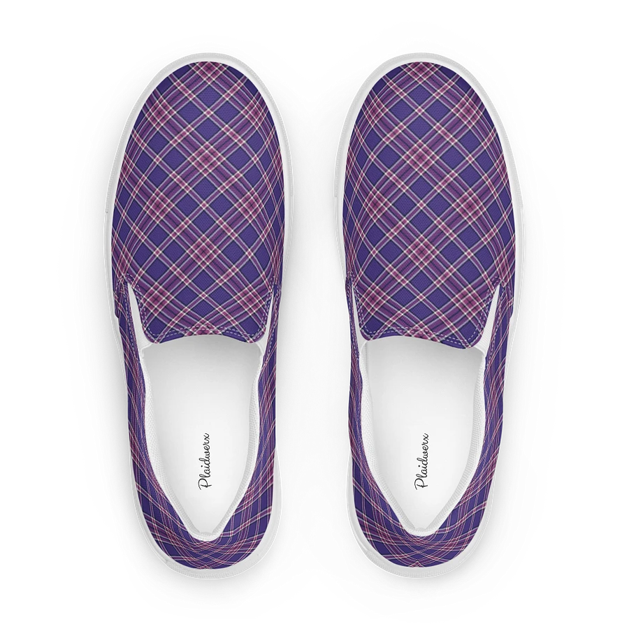 Purple Orchid and Violet Plaid Women's Slip-On Shoes product image (1)