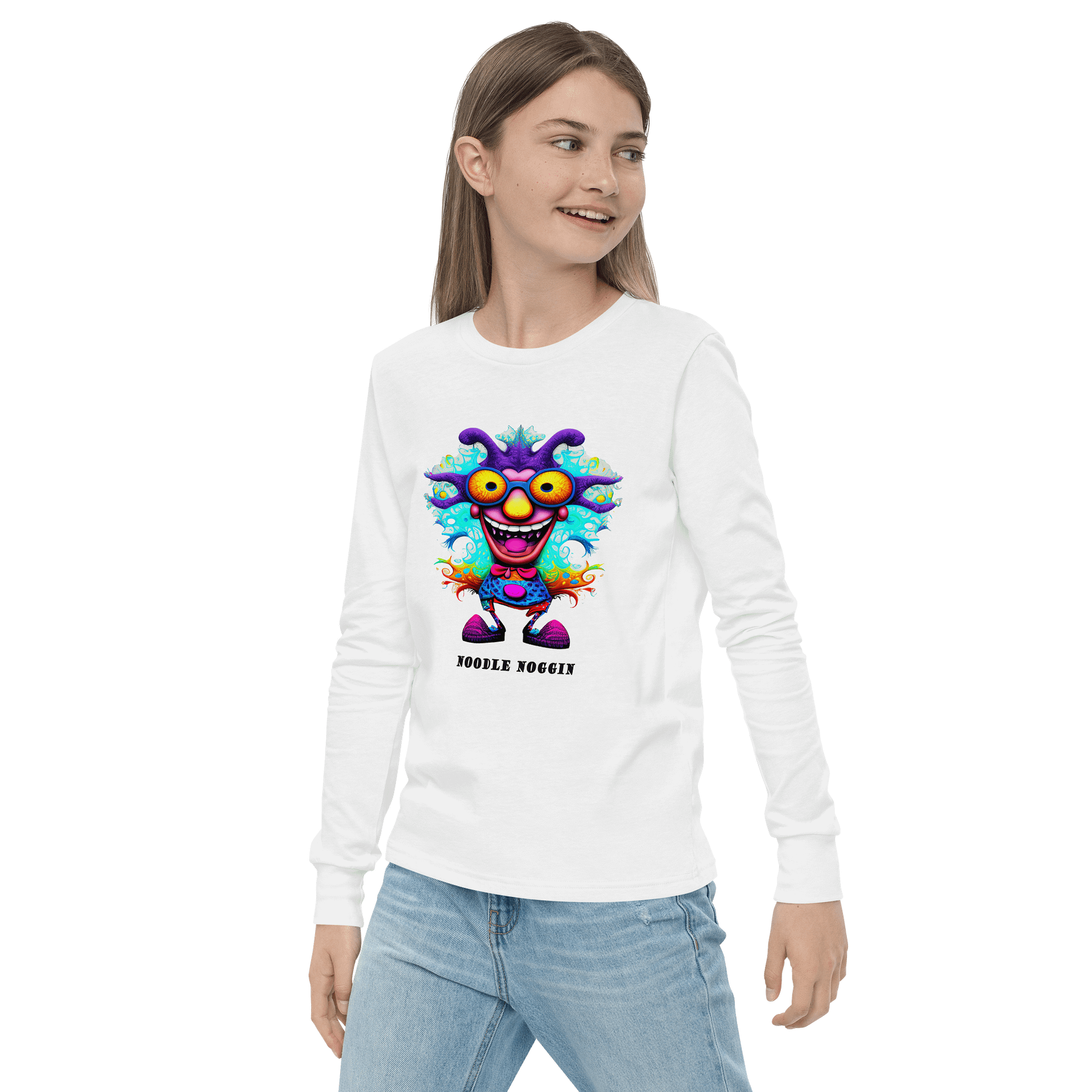 Noodle Noggin Bella Youth Long Sleeve Cotton T-Shirt product image (3)
