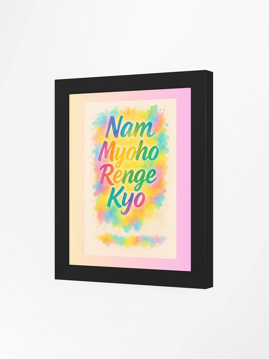 Nam Myoho Renge Kyo Watercolor Poster – Framed Buddhist Wall Art for Daily Practice product image (3)