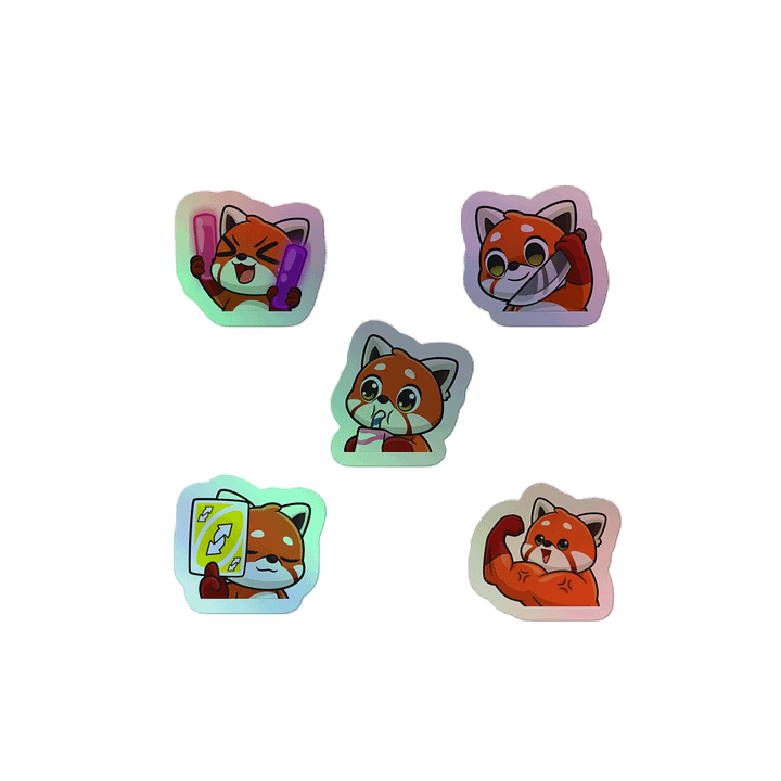 Lazy Panda Emoji Holographic Sticker Pack product image (2)