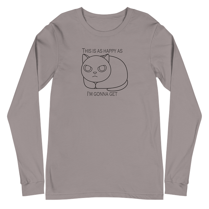 Happy Grumpy Cat Unisex Long Sleeve Tee, Black Print product image (2)