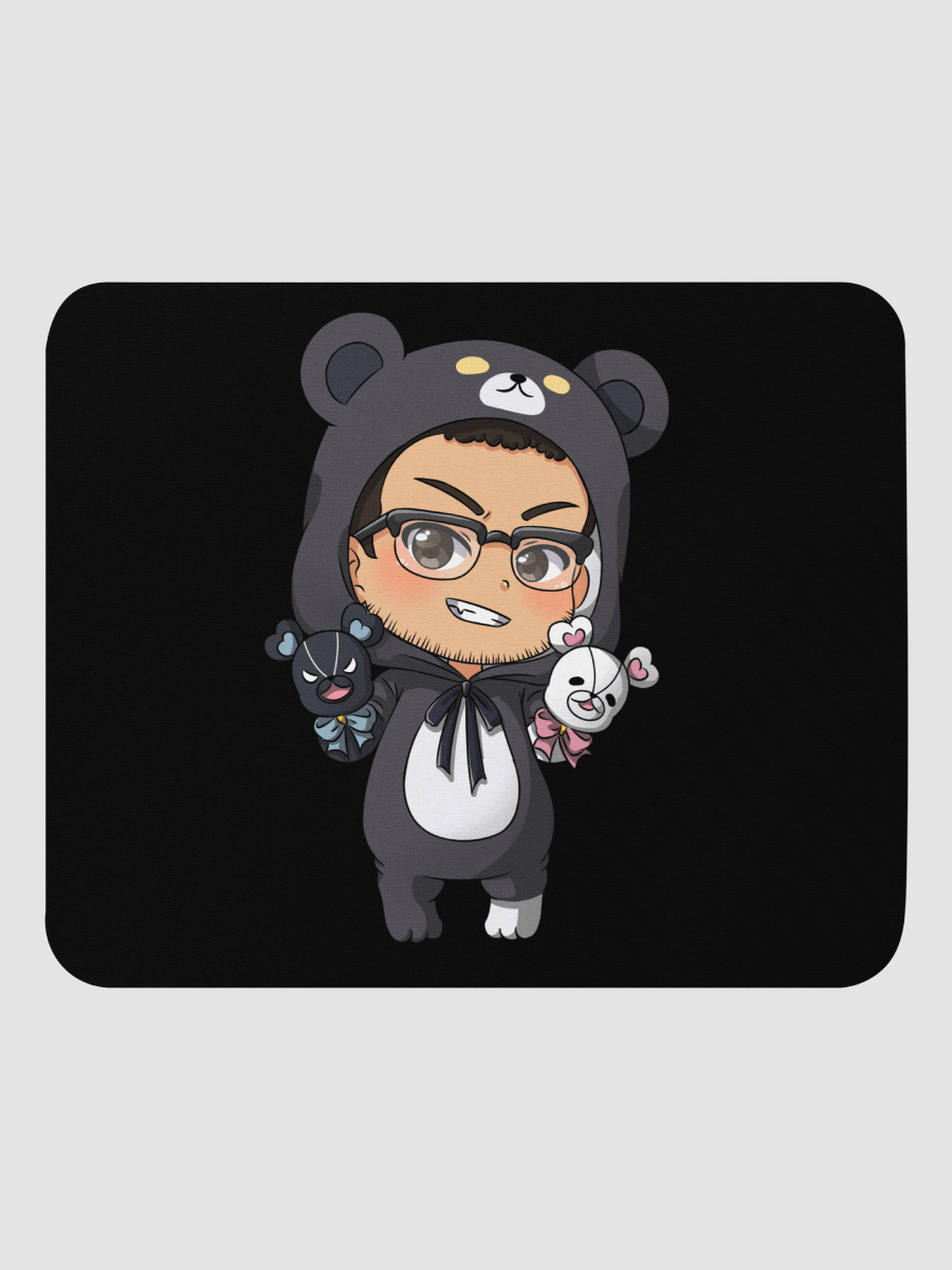 Bear Plays Mouse Pad (Black) product image (1)