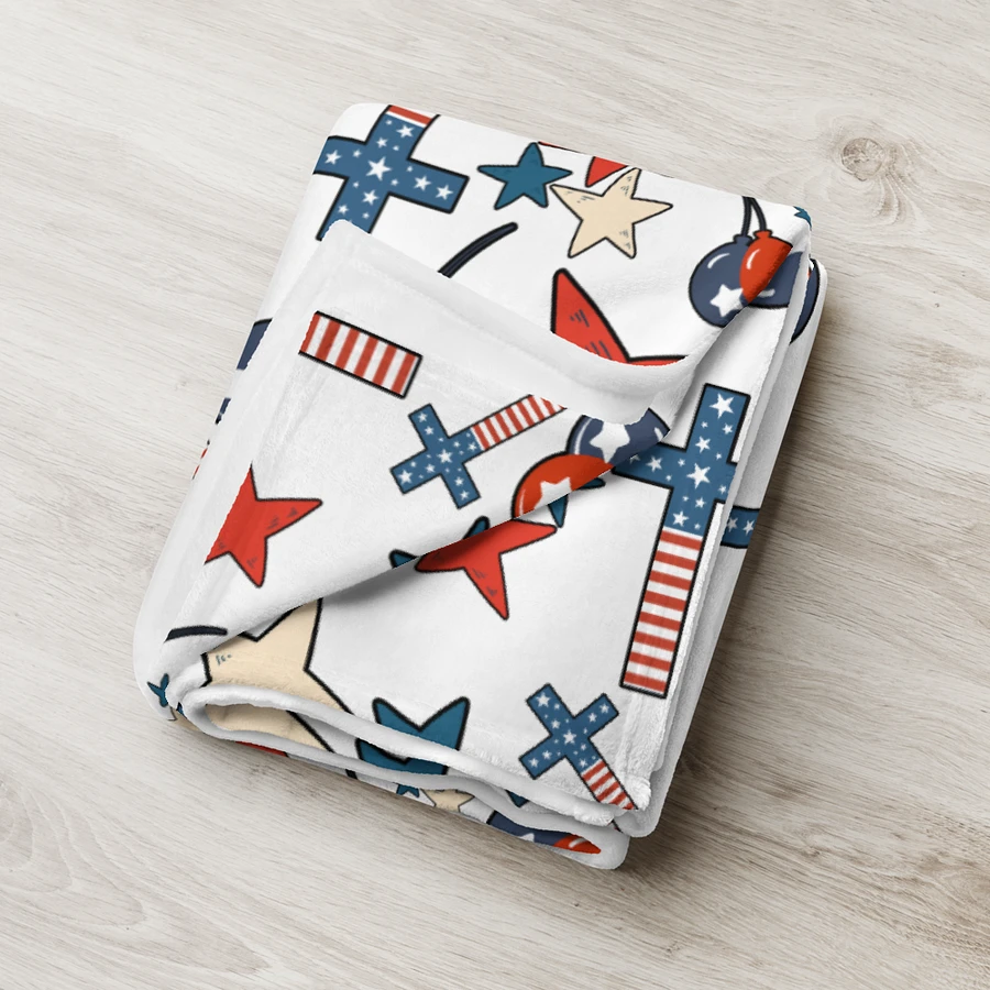 Red, White And Blue Stars And Crosses Blanket product image (10)