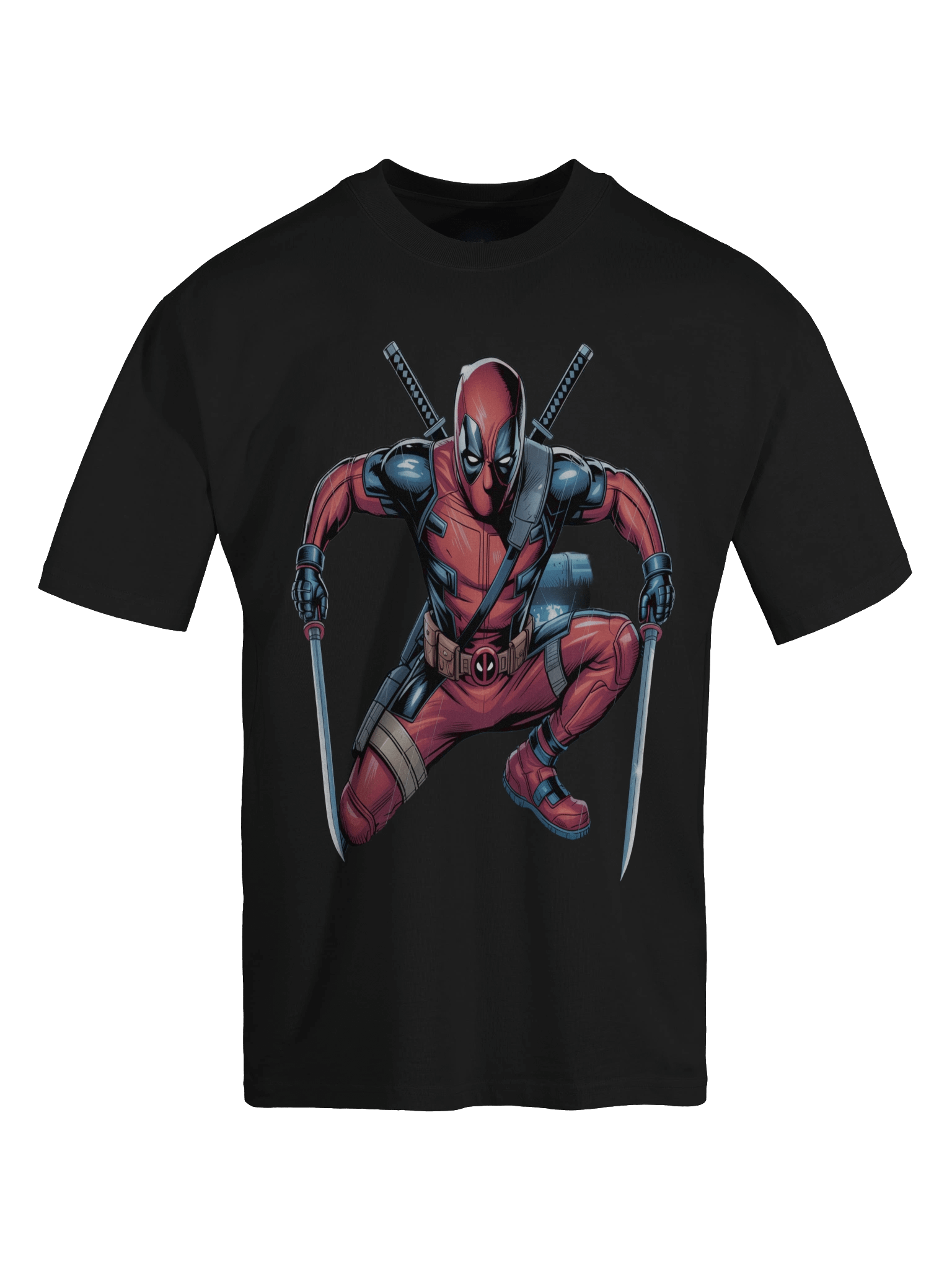 Deadpool Dual Blade Eclipse Oversized Faded T-Shirt product image (1)