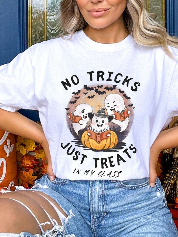 Hand-Drawn Spooky Season Teacher Ghost Tee product image (73)