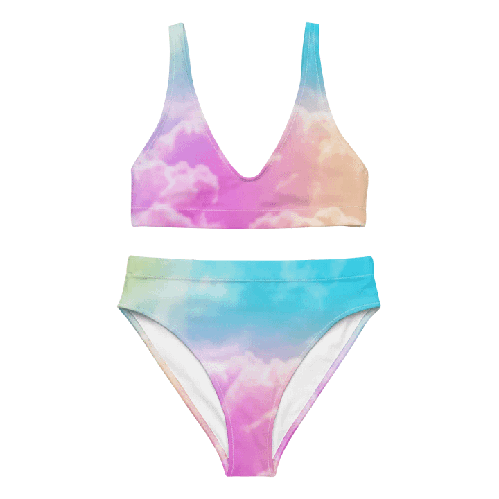 Blur cloud rainbow Design High Waisted Bikini - V7 product image (2)