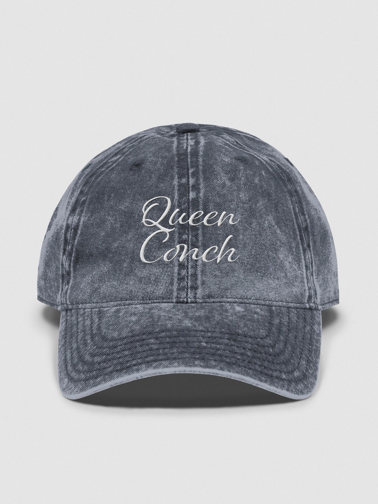 Key West Queen Conch Embroidered Vintage Wash Denim Dad Hat product image (1)