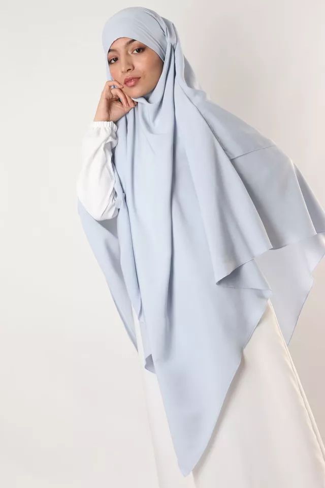 2 Layer Triangular Diamond Instant Khimar-Hijab-Jilbab Tie Back Green Color product image (1)