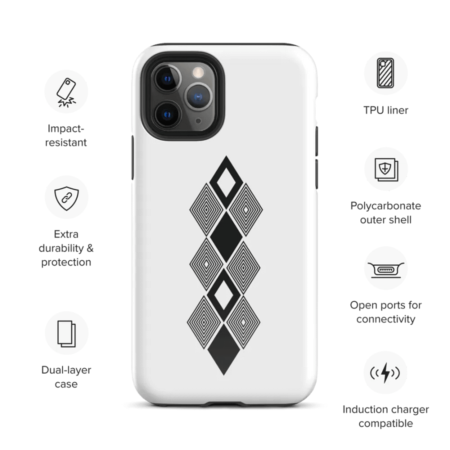 Black and white triangle design Tough Case for iPhone® product image (28)