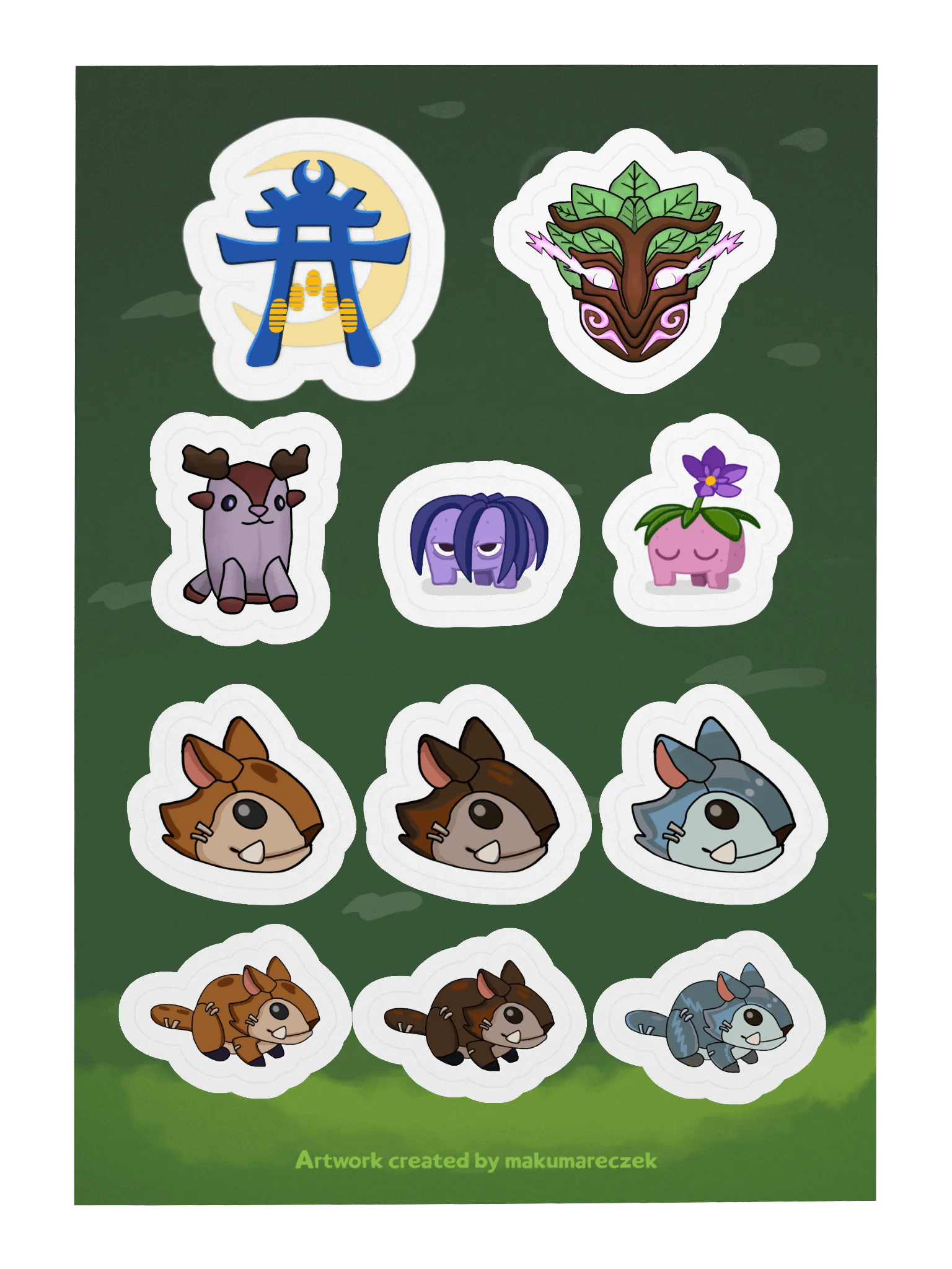 Palia Emotes Fall Set - Kiss Cut Sticker Sheet product image (1)