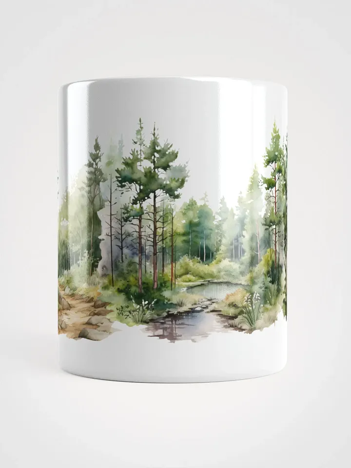 Serene Forest Path White Glossy Mug product image (2)
