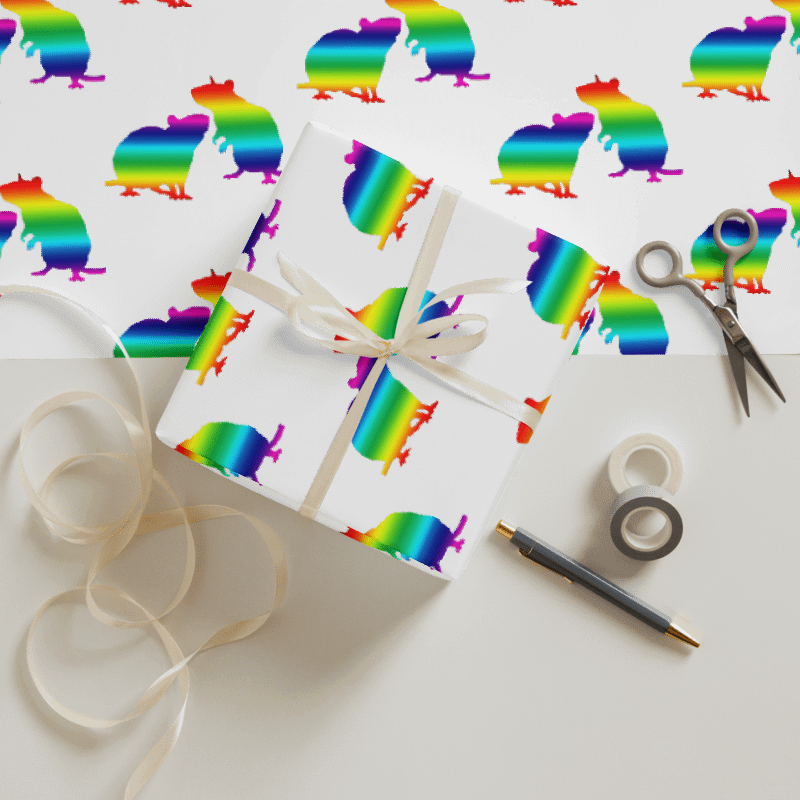 rainbow rats wrapping paper x 3 product image (4)
