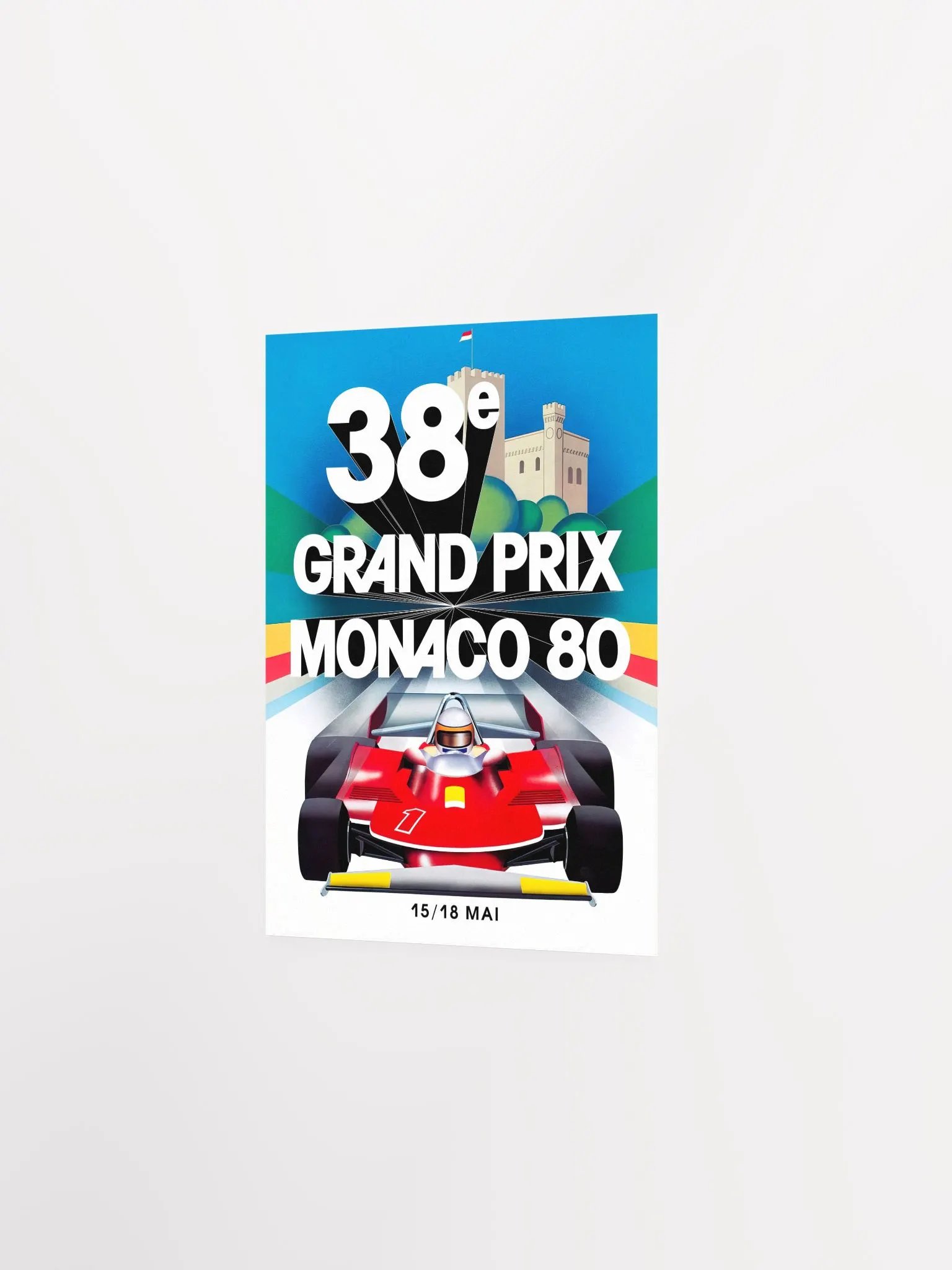 Monaco Vintage F1 Grand Prix, 1980 poster — Vintage Formula 1 poster, Monaco Grand Prix poster, retro travel poster product image (7)