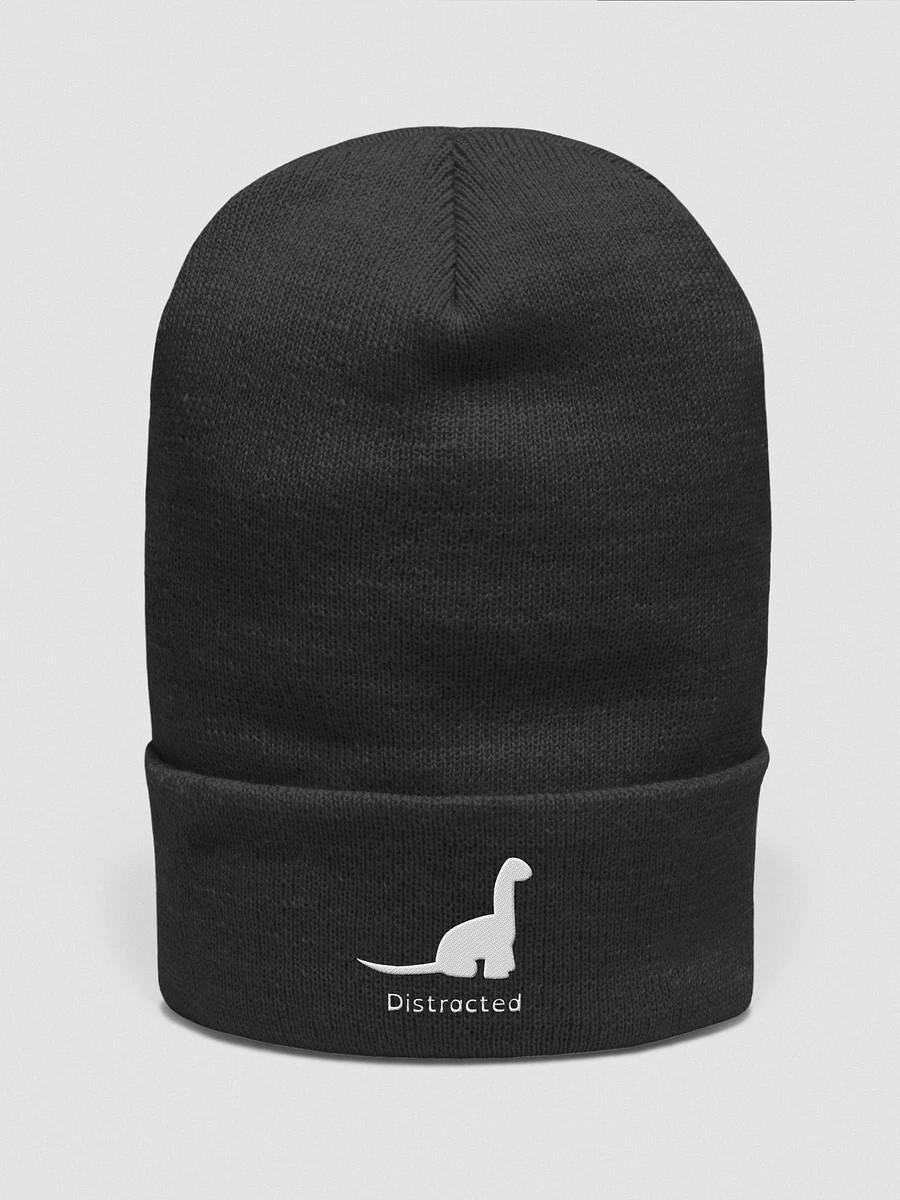 Distracted Dino - White Embroidered Beanie product image (1)