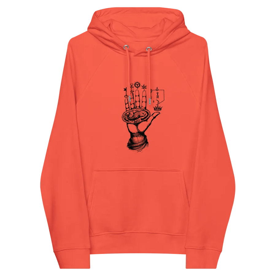 [Hand of Mysteries 3 - Black] - Unisex Eco Raglan Hoodie product image (5)