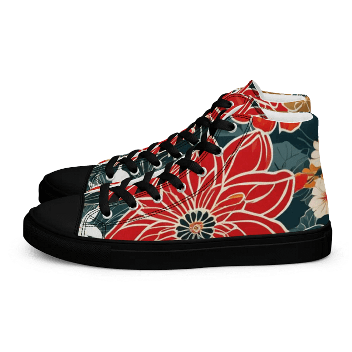 Red Flowers Women's High Top Shoes product image (1)