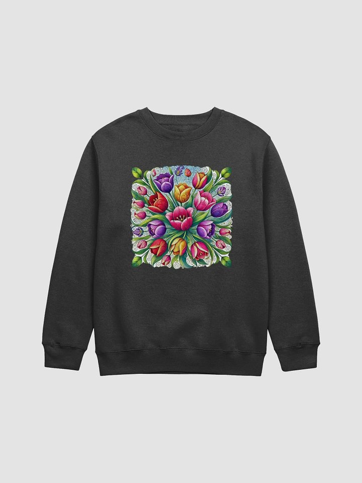 Floral Swirl Crewneck Sweatshirt | AI Design flower product image (1)