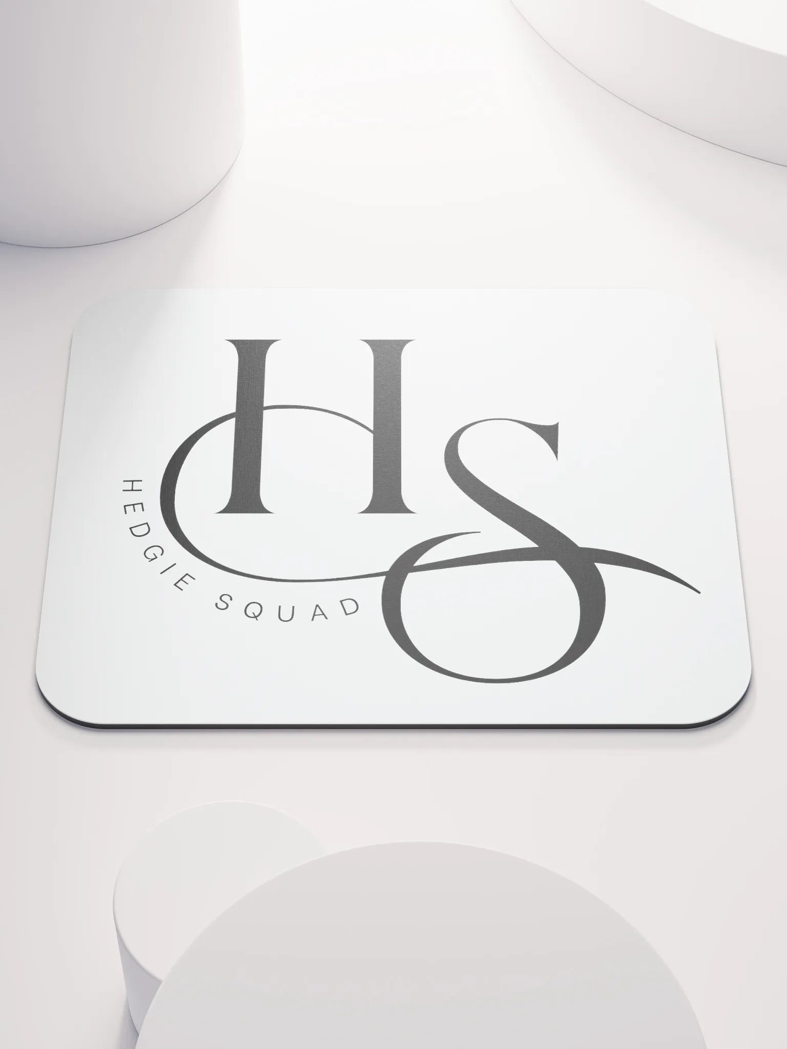 Hedgie Squad white mousemat (8.7″ × 7.1″ // 22cm × 18cm) product image (1)