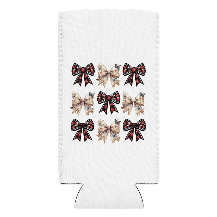 Spring Bow Basketball Grid Can Cooler product image (1)